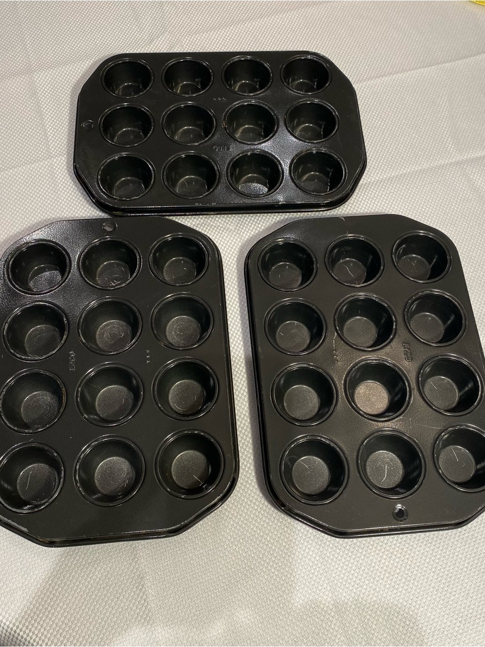 Ekco Nonstick 12-Cup Mini Muffin Pan - Ideal for Home Parties-set if 3